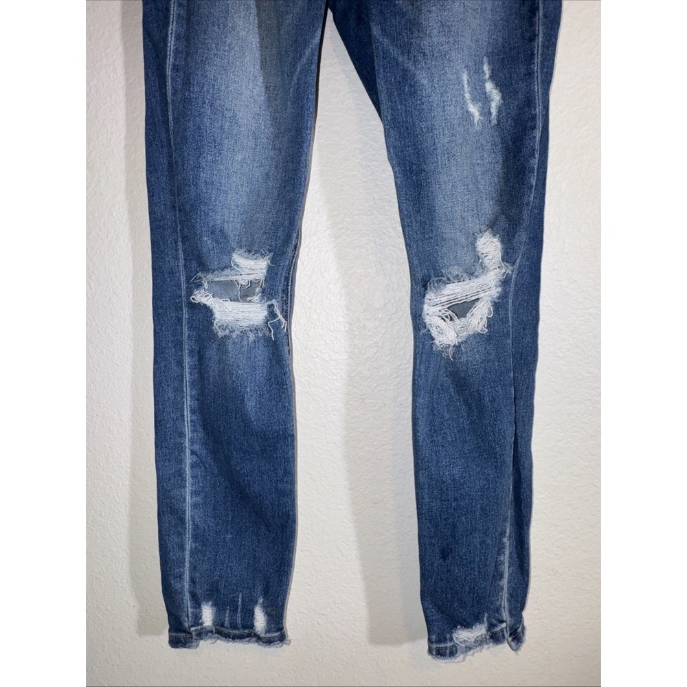 😎 Mica Los Angeles Women's Jeans Size 26 Distressed Mid Rise Crop Cute Denim - Picture 3 of 16